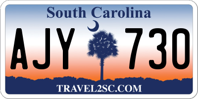SC license plate AJY730