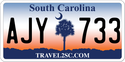 SC license plate AJY733