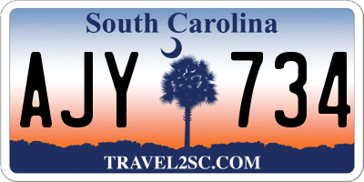 SC license plate AJY734
