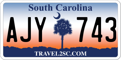 SC license plate AJY743