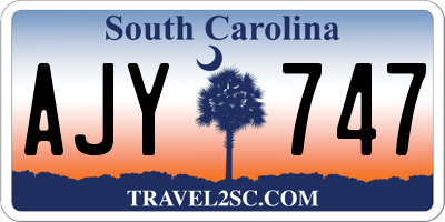 SC license plate AJY747