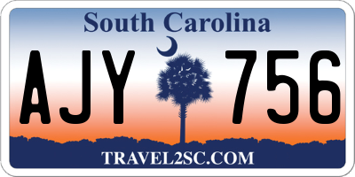 SC license plate AJY756
