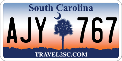 SC license plate AJY767