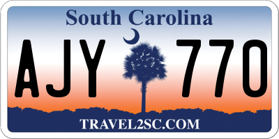 SC license plate AJY770