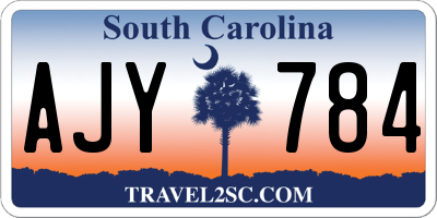 SC license plate AJY784
