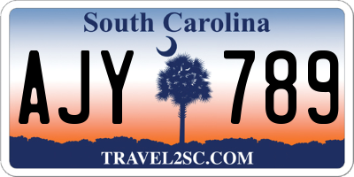 SC license plate AJY789