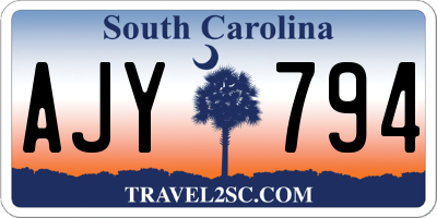 SC license plate AJY794