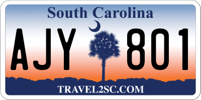 SC license plate AJY801