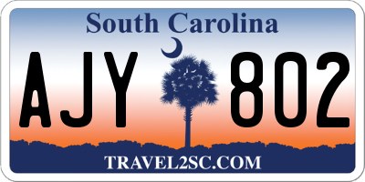 SC license plate AJY802