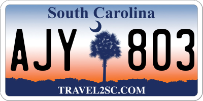 SC license plate AJY803