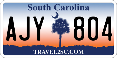 SC license plate AJY804