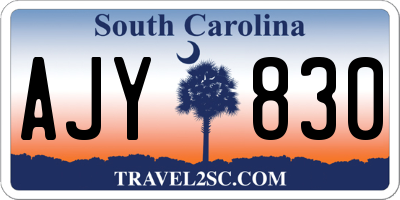 SC license plate AJY830