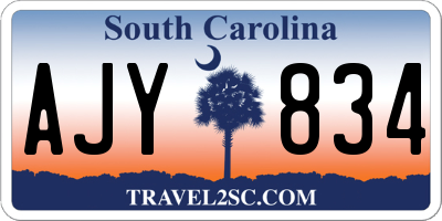 SC license plate AJY834
