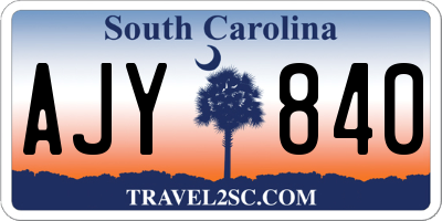 SC license plate AJY840