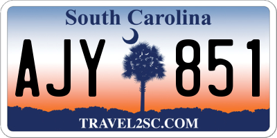 SC license plate AJY851