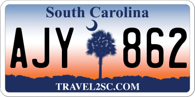 SC license plate AJY862