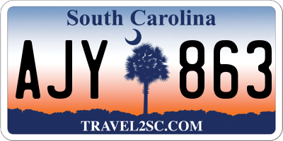 SC license plate AJY863