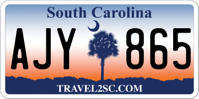 SC license plate AJY865