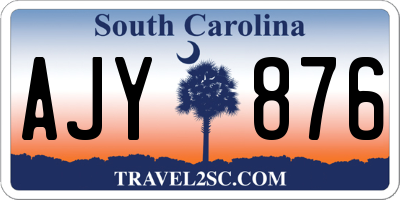 SC license plate AJY876