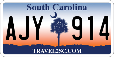 SC license plate AJY914