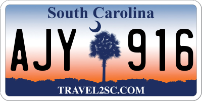 SC license plate AJY916