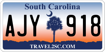 SC license plate AJY918