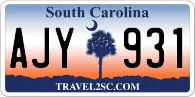 SC license plate AJY931