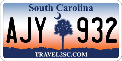 SC license plate AJY932