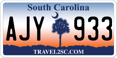 SC license plate AJY933