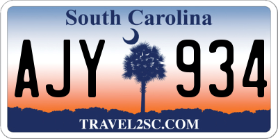 SC license plate AJY934