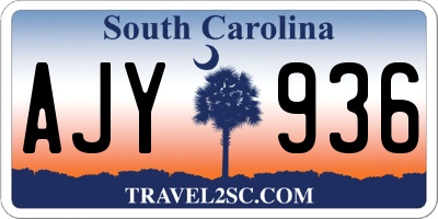 SC license plate AJY936