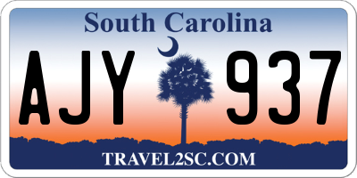 SC license plate AJY937