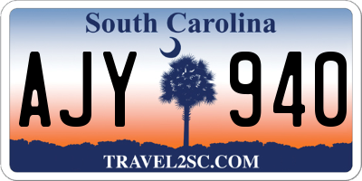 SC license plate AJY940