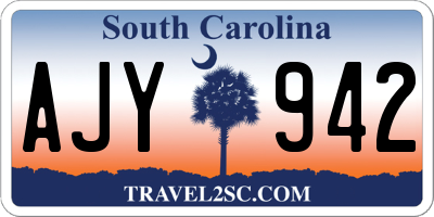 SC license plate AJY942