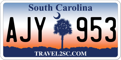 SC license plate AJY953