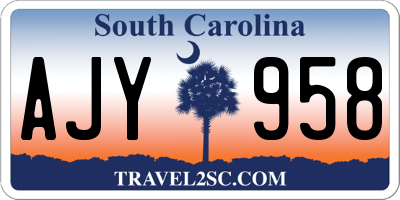 SC license plate AJY958