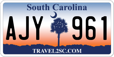 SC license plate AJY961