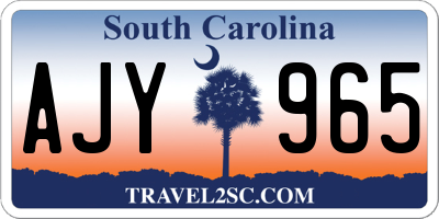 SC license plate AJY965