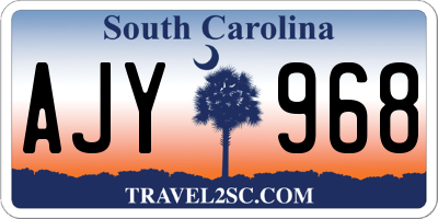 SC license plate AJY968