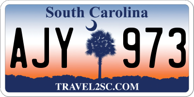 SC license plate AJY973