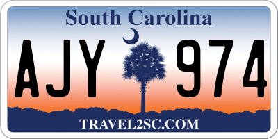 SC license plate AJY974