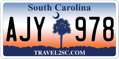 SC license plate AJY978
