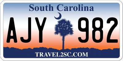 SC license plate AJY982