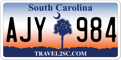 SC license plate AJY984