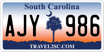 SC license plate AJY986