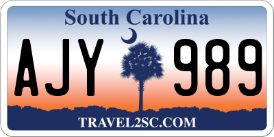 SC license plate AJY989