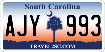 SC license plate AJY993