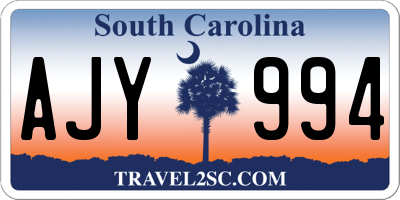 SC license plate AJY994