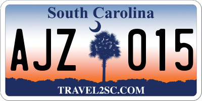 SC license plate AJZ015