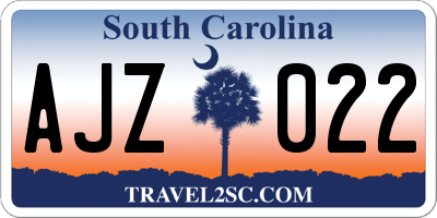 SC license plate AJZ022